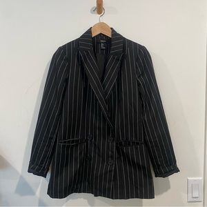 Black pinstripe blazer